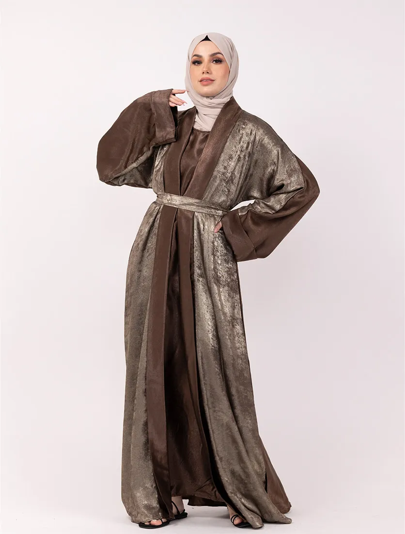 Brown Jamila Open Abaya